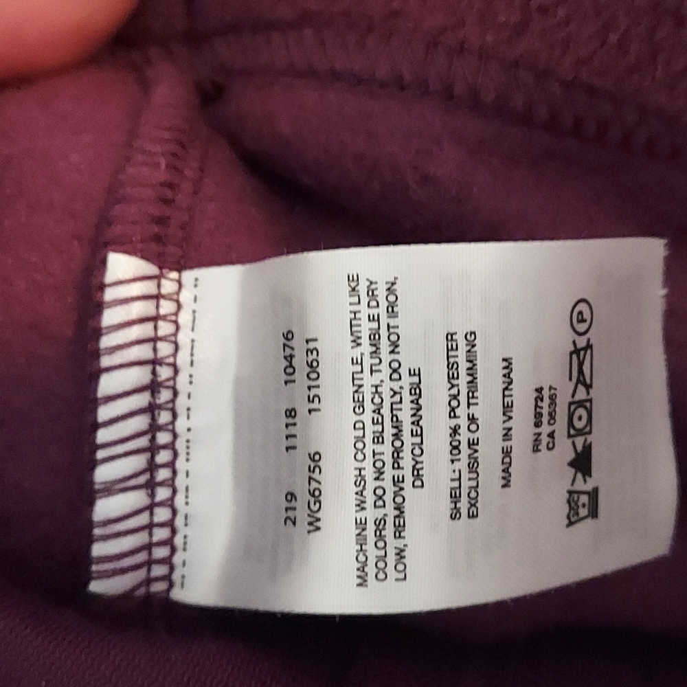 Nearly New Kids Columbia Fleece Jacket Girls L 14 Purple Maroon - Picture 4 of 4